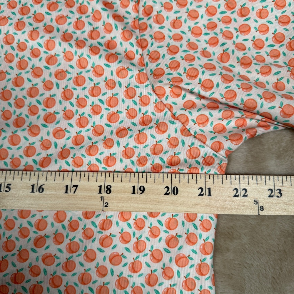 Bogey Bros Peach Tooty Frooty Golf Polo Shirt Mens Medium Orange White Fruit M - Picture 5 of 6